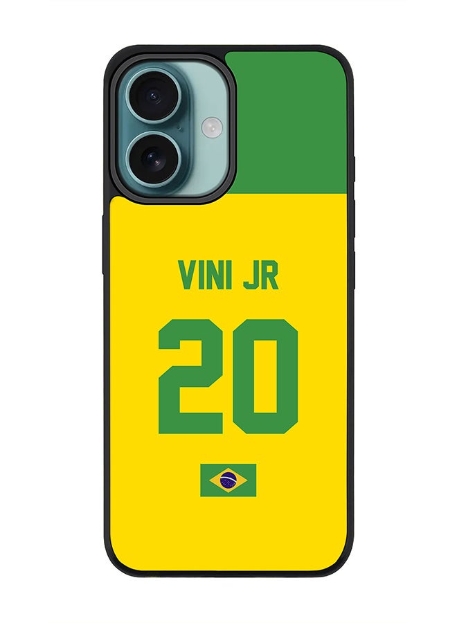 Stylizedd For iPhone 16 Case [Compatible with MagSafe] Slim Magnetic cover Phone Case iPhone 16 -Football - Brazil  Vini Jr - Image 1