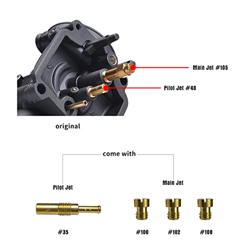 NIBBI PE24mm Carburetor 140cc-150cc Replacement High Performance with Carb Jets, Fit for 140cc-150cc YAMAHA Honda Apollo SSR TTR TAOTAO ATV Dirt Bike Pit Bike GY6 Motorcycle Scooter Moped - Image 5