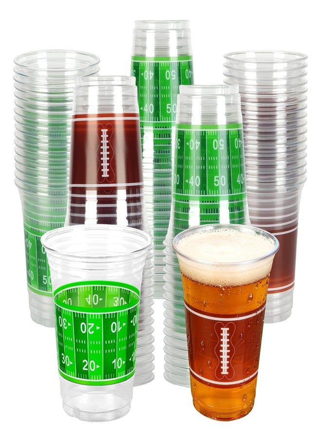 Labrostar Football Cups Football Party Decorations 50Pcs 16oz Disposable Game Cup Tailgate Events Drinkware Decorations for Football Party Supplies Touchdown Favors Football Birthday Party Decorations - Image 1