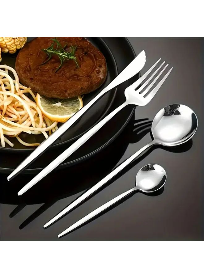 20pcs Stainless Steel Cutlery Set Forks Spoons Knives Dishwasher Safe - Image 2