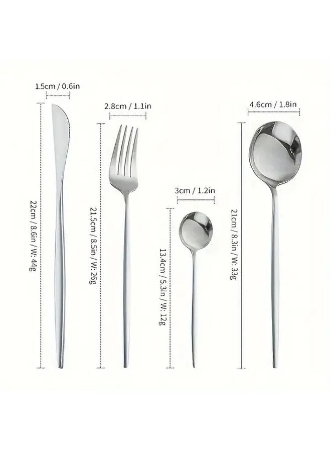 20pcs Stainless Steel Cutlery Set Forks Spoons Knives Dishwasher Safe - Image 3