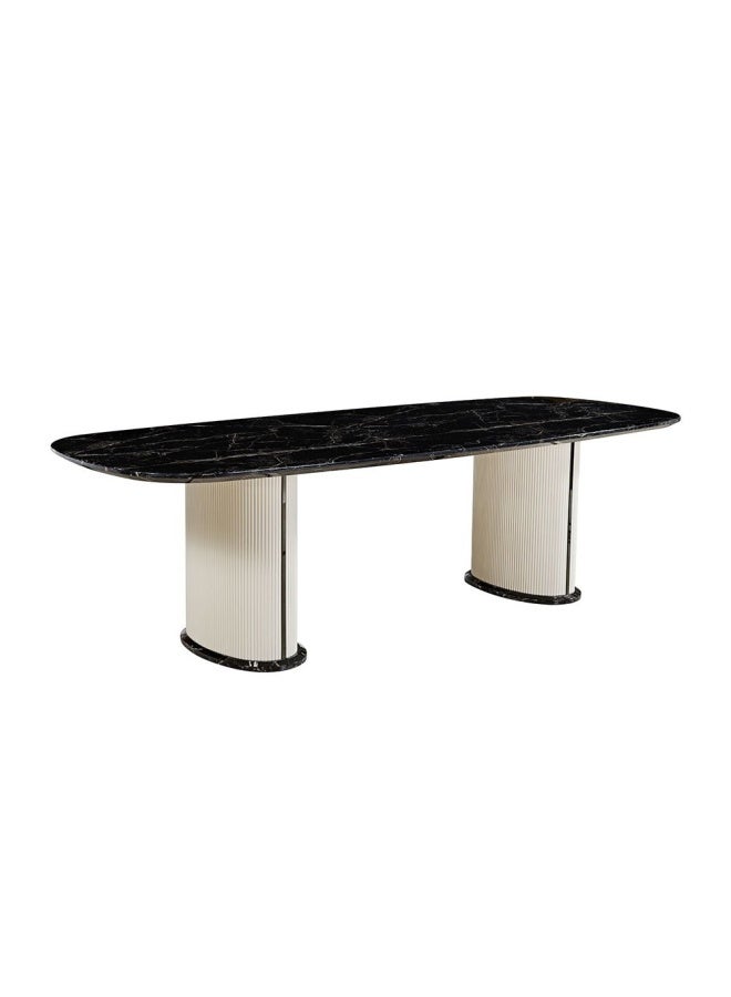 DANUBE HOME Krisalis 1 + 8 Dining Set - Beige/Black  - Image 3