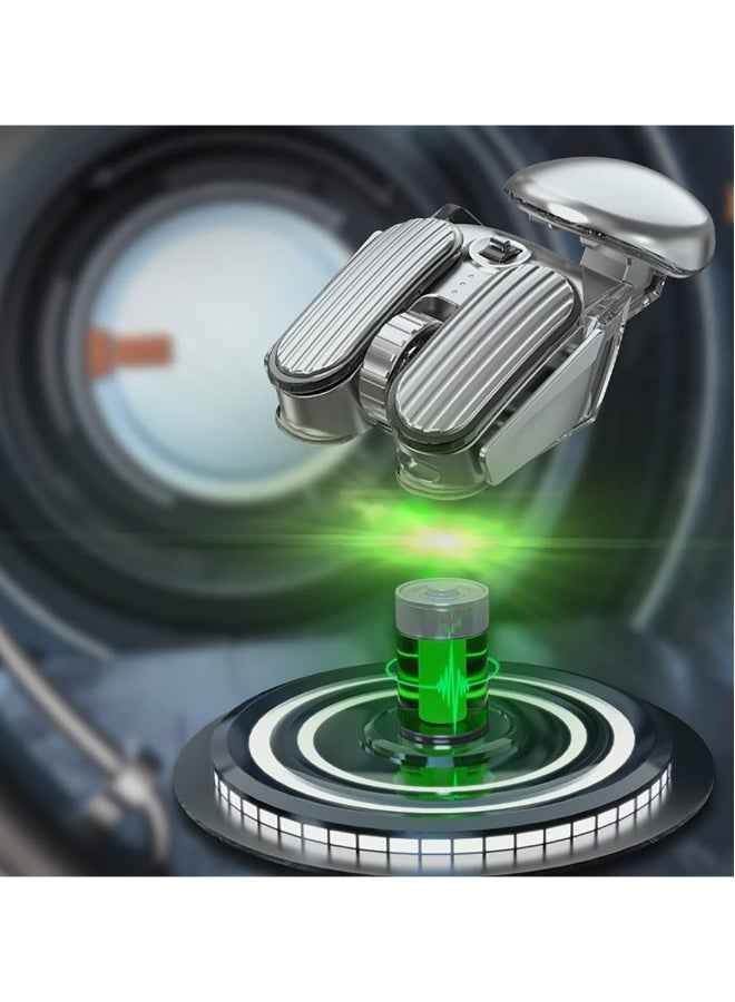 Wireless Bluetooth Dual Mode Mouse, 2.4G Ergonomic Optical Mouse for Computer, PC, Laptop etc, 800/1200/1600/2000/2400 DPI, Multiple Lighting Effects, Long-Lasting Battery Life (Silver)