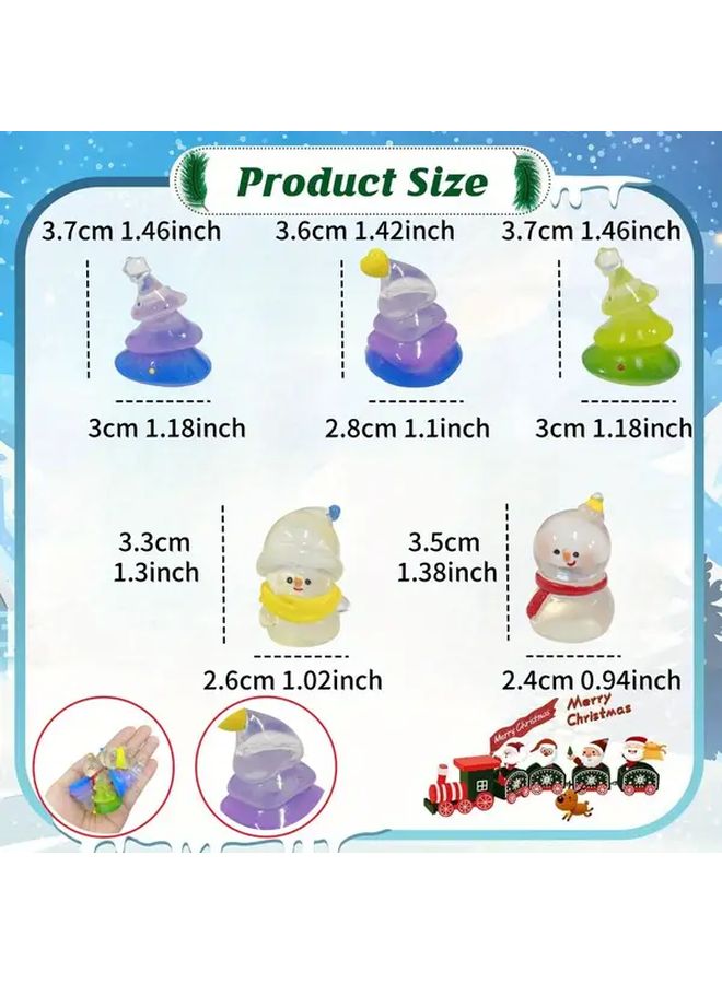Holiday Season Tree 3pcs Mini Christmas Snowman And Tree Statue Decorations - Image 2