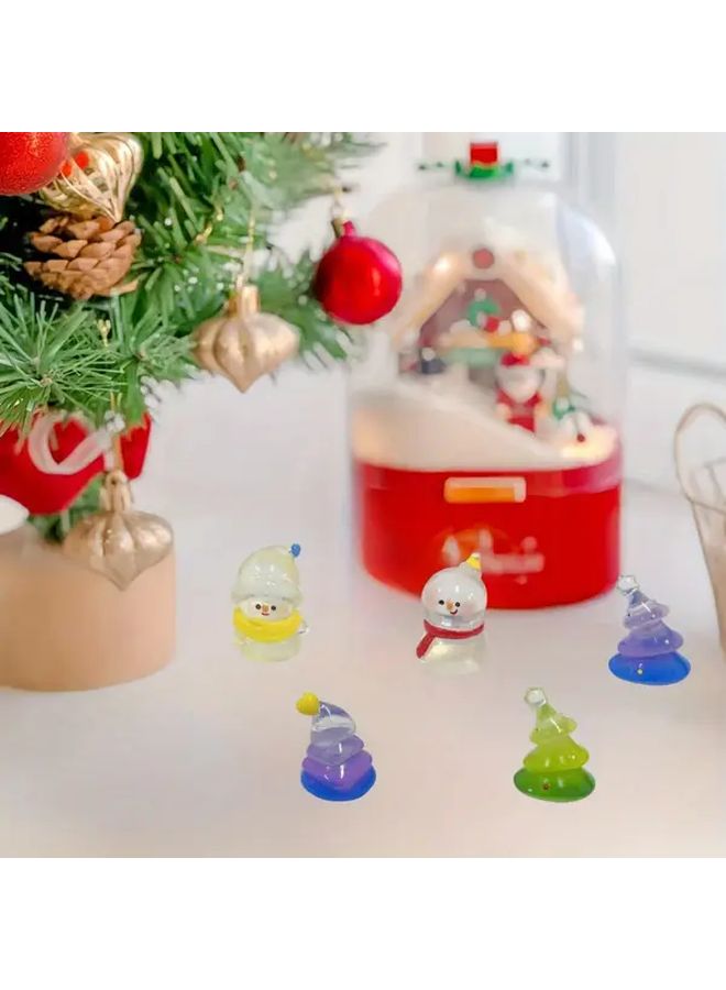 Holiday Season Tree 3pcs Mini Christmas Snowman And Tree Statue Decorations - Image 5