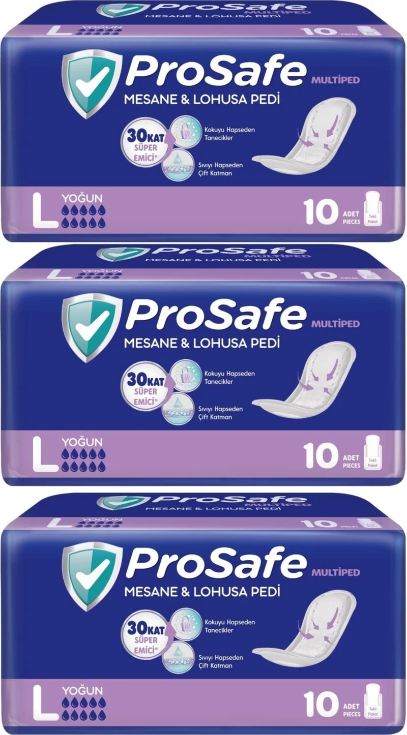 Prosafe Bladder & Maternity Pad L-Large Dense 30 Pieces (3pk*10)