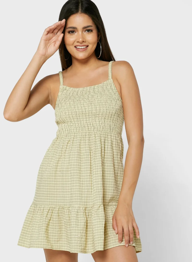 Cotton On Poppy Shirred Tie Up Back Mini Dress