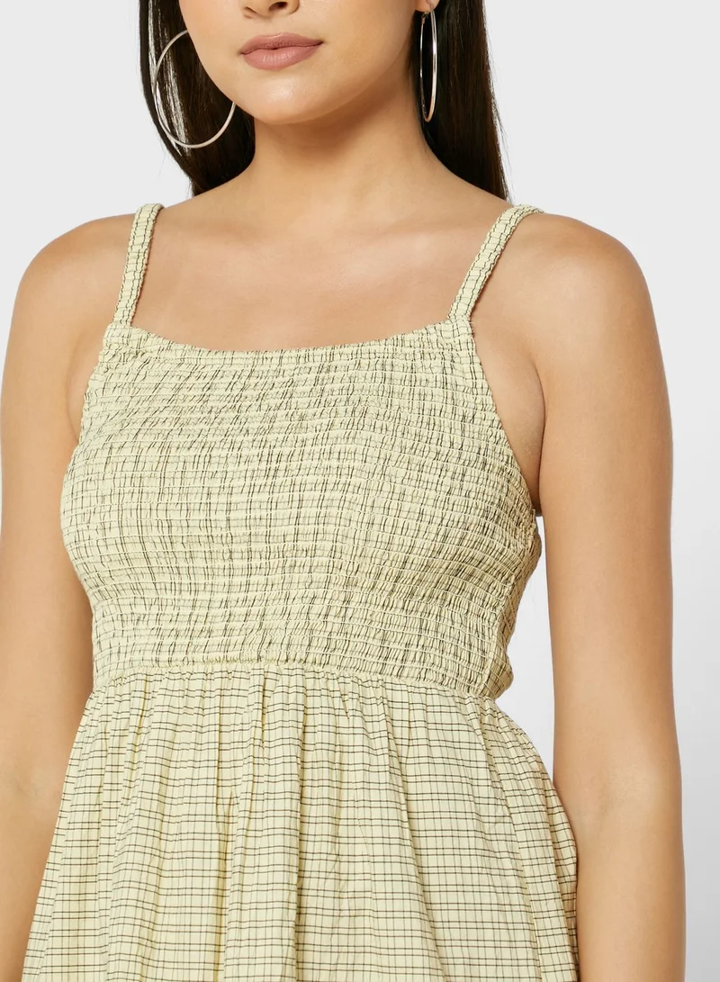 Cotton On Poppy Shirred Tie Up Back Mini Dress