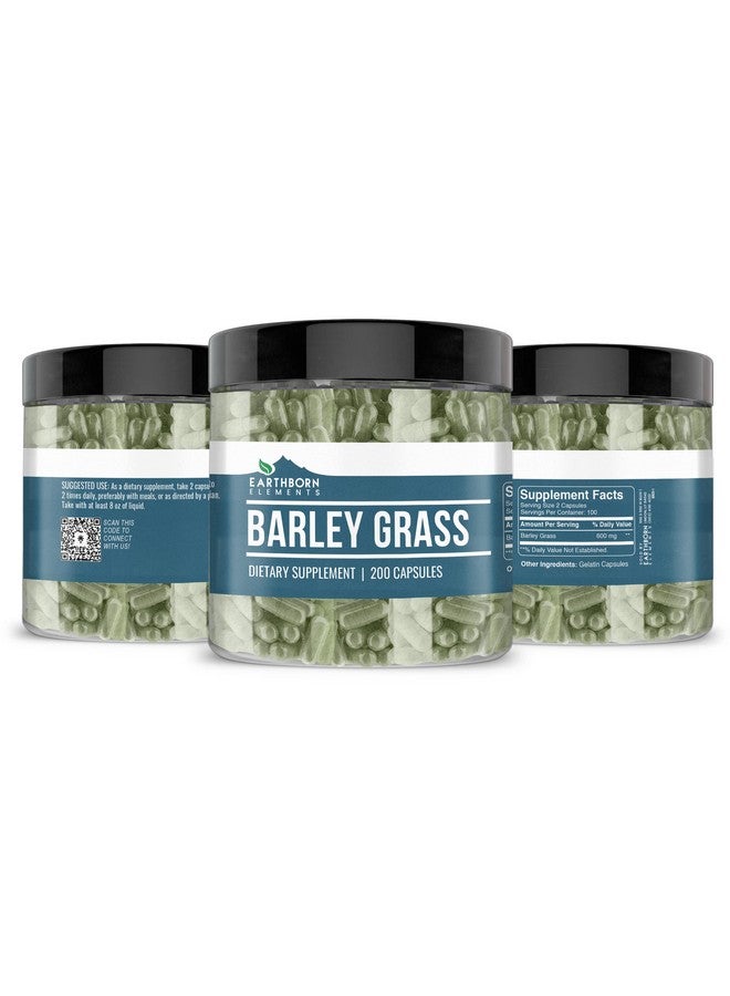earthborn elements عشب الشعير من إيرث بورن إليمنتس 200 كبسولة، نقي وغير مخفف، بدون إضافات - Image 2