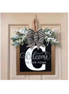 Y&D Welcome Sign Creative Bowknot Letter Wreath In Front Of The Door Outdoor Decoration Props For The Courtyard 35x40CM  - Image 3