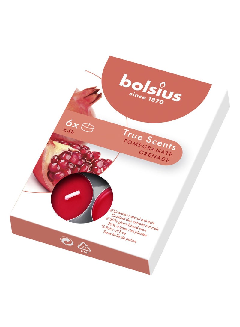 BOLSIUS True Scents Pomegranate Tealights Pack Of 6 - Image 1