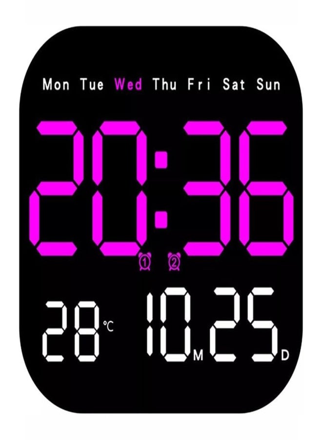 Reloj de Pared Digital, Reloj Despertador de visualización Grande con Control Remoto, Reloj Digital con luz Nocturna, Fecha Semana, Temperatura para recámara (Naranja) - Image 1