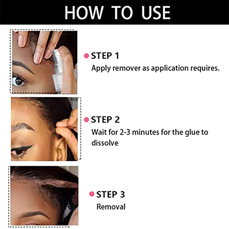 Wear resistant Tape-in Extension Remover Hair Glue Remover, Lace Remover Spray for Wigs, Gently Removes Adhesive and Glue, Non-Greasy, Easy to Clean, Fast Acting with Citrus Scent, No Harsh Solvents or Fumes Practical design alternatives - Image 4