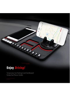 Generic Car Non-Slip Phone Pad Set,4-in-1 Multifunction Phone Pad Non Slip Dashboard Mat with Digital Tag Anti-Slip&Shake Sticky Pads Phone Holder Cars 360 Degrees Rotating Phone Holder Mat (Blue)  - Image 5