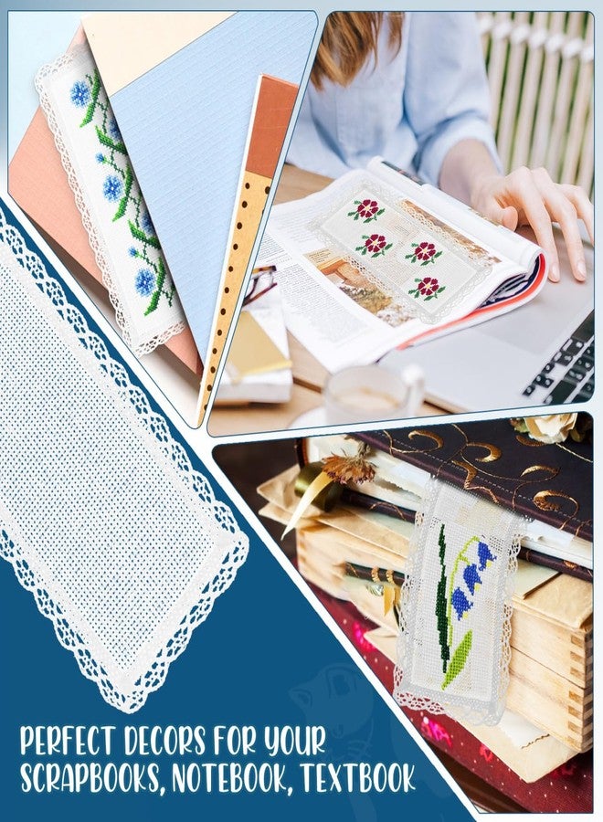SHINEOFI 12pcs Cross Stitch Bookmark Books Decor Book Decorations Embroidery Kit Cross Stitch Kits Handmade DIY Blank Fabric Embroidery Material Suite White - Image 4