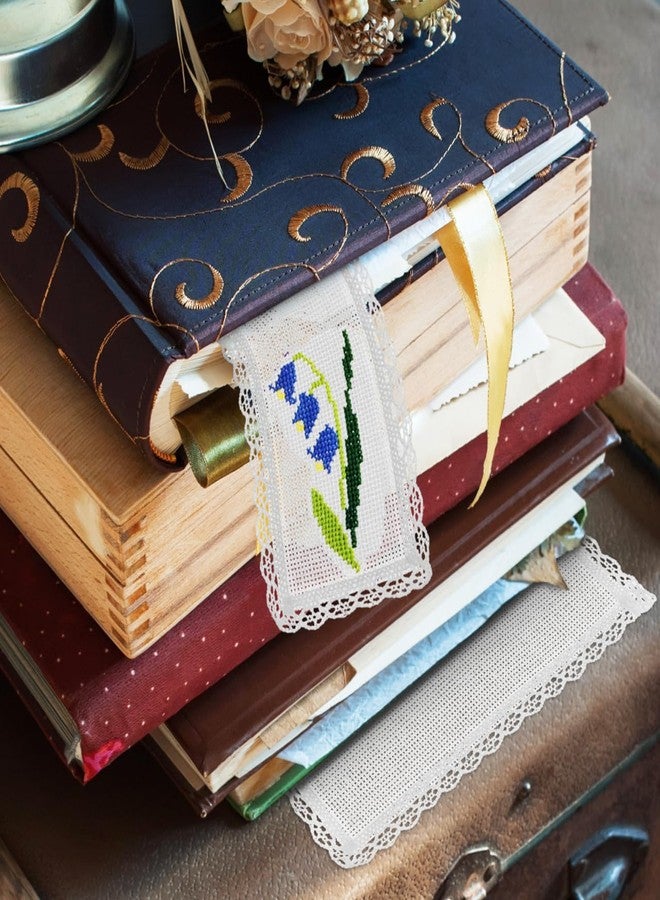 SHINEOFI 12pcs Cross Stitch Bookmark Books Decor Book Decorations Embroidery Kit Cross Stitch Kits Handmade DIY Blank Fabric Embroidery Material Suite White - Image 3