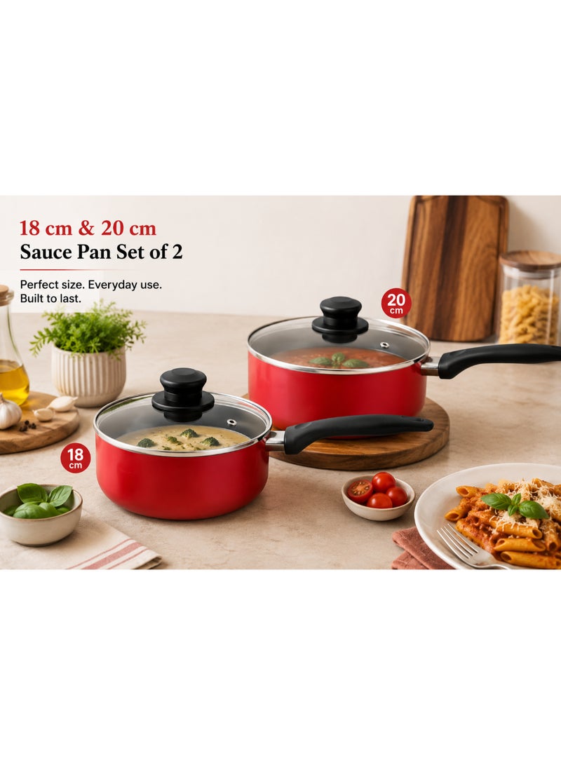 Home auraa طقم قدر باسيكس مع غطاء 18 سم + 20 سم - Image 5