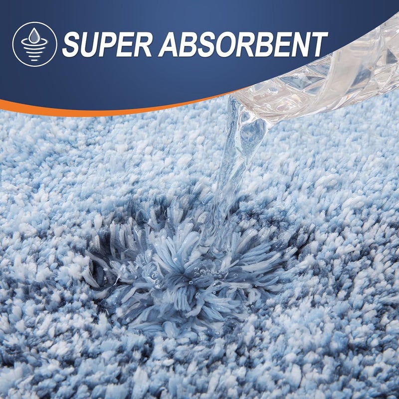 OLANLY Bathroom Rug Mat 36x24, Extra Soft and Absorbent Microfiber Bath Rugs, Non-Slip Plush Shaggy Bath Carpet, Machine Wash Dry, Bath Mats for Bathroom Floor, Tub and Shower, Blue - Image 3
