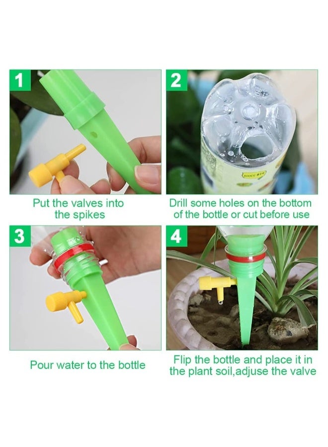 Generic Plant Watering Devices Drip Irrigation Self Spikes with Valve Control Switch Slow Release Vacation Plants System 12 Pack  - Image 3