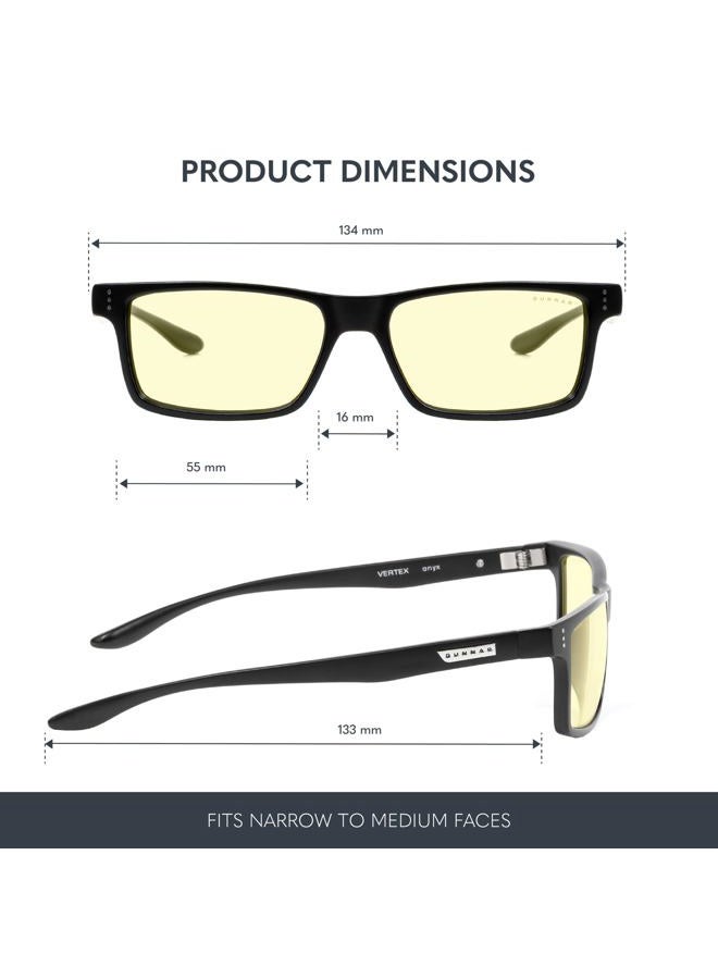 GUNNAR Blue Light Reading Glasses - Blocks 65% Blue Light - Vertex, Gray Crystal, Amber Tint, Pwr +2.0 - Image 2