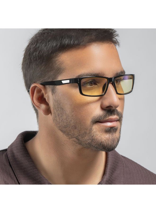 GUNNAR Blue Light Reading Glasses - Blocks 65% Blue Light - Vertex, Gray Crystal, Amber Tint, Pwr +2.0 - Image 4