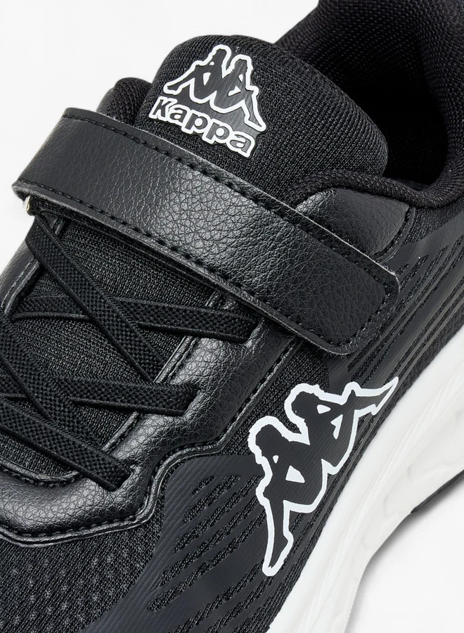 Kappa Boys' Logo Print Sports Shoes with Hook and Loop Closure
