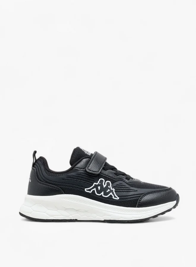 Kappa Boys' Logo Print Sports Shoes with Hook and Loop Closure