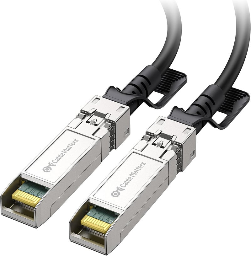 CableMatters 10Gbps DAC Twinax SFP Cable - 2m / 6.6ft, 10GBASE-CU Passive Direct Attach Copper Twinax SFP+ Cable, Compatible with Cisco, Ubiquiti, Huawei, Netgear, & Supermicro Devices - Image 1
