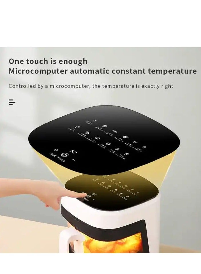 BAIG Smart Electric Air Fryer Large Capacity Convection Oven Deep Fryer Without Oil Kitchen 360°Baking Viewable Window 8L Capacity - Image 2