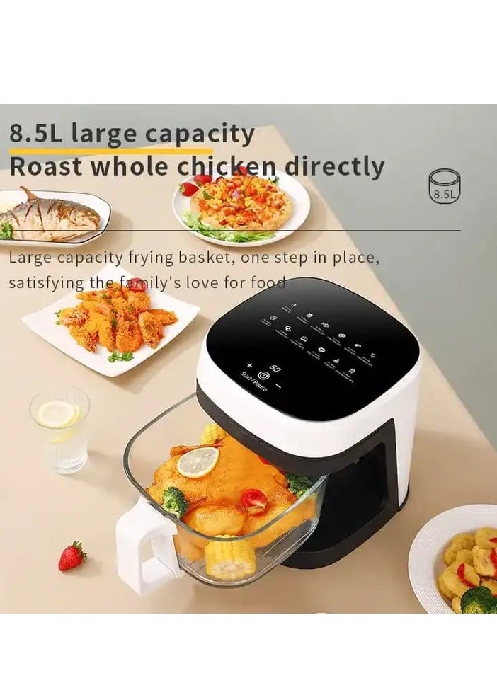 BAIG Smart Electric Air Fryer Large Capacity Convection Oven Deep Fryer Without Oil Kitchen 360°Baking Viewable Window 8L Capacity - Image 3