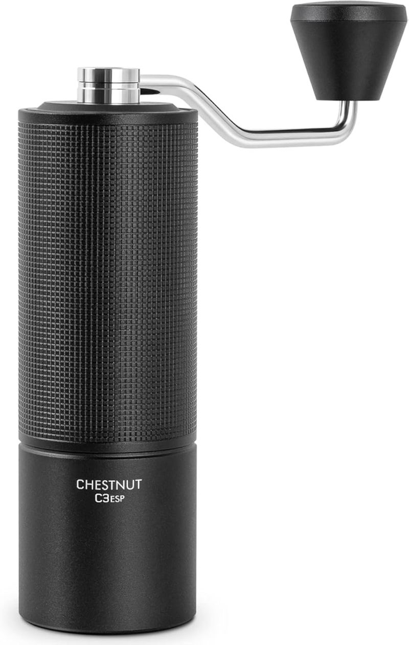 مطحنة قهوة يدوية TIMEMORE Chestnut C3 ESP، مطحنة قهوة يدوية بإعداد طحن داخلي قابل للتعديل، مطحنة قهوة مخروطية الشكل من الفولاذ المقاوم للصدأ S2C، مناسبة للإسبريسو والقهوة الفرنسية - أسود