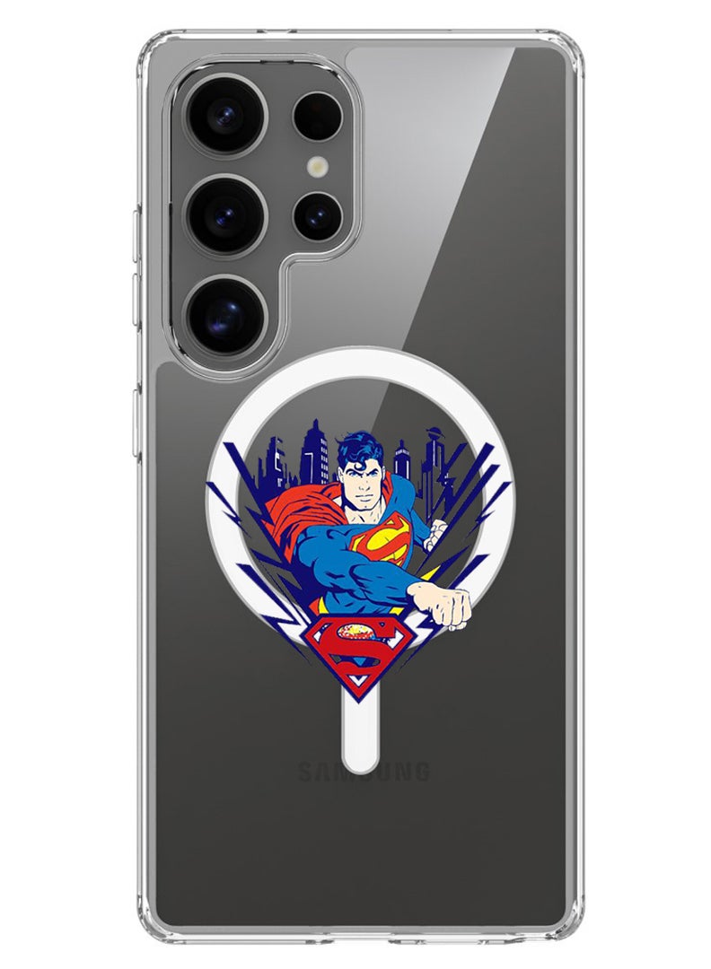 Theodor Magnetic Case for Samsung Galaxy S25 Ultra 6.9-inch Compatible with MagSafe Wireless Charging, Shockproof Phone Bumper Cover Superman - Image 1