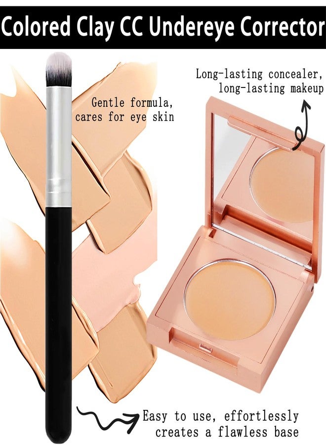 Yishifa Colored Clay CC Undereye Corrector - Color Corrector for Dark Circles with Brush, Natural Coverage Concealer, Smooth, Hydrating Under Eye Concealer for Women & Men (02#Natural) - Image 5