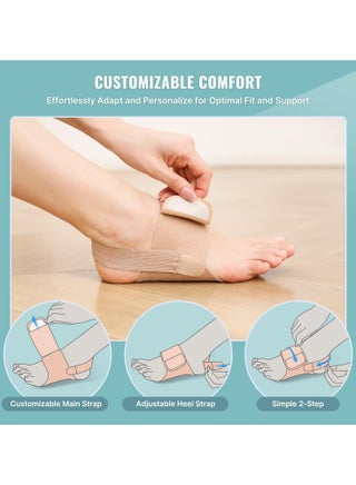 Arch Support Braces for Plantar Fasciitis Relief Upgraded Non-Slip Wearable Arch Support w/Built-in Orthotics Adjustable Bands W/Gel Pads for Flat Feet High Fallen Arch - view 4