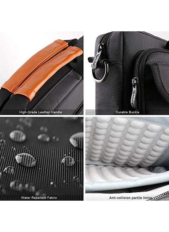 iCozzier - 15 15.6 Inch Multi Pocket Laptop Sleeve Briefcase Large Capacity Shoulder Bag Electronic Accessories Organizer Waterproof Messenger Carrying Case Black - Image 1
