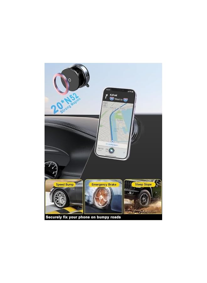 S-TOP Magnetic Car Suction Phone Holder, 360-Degree Adjustable Mount for Mirror, Wall, Gym, Compatible with Android, Smartphone - Image 1