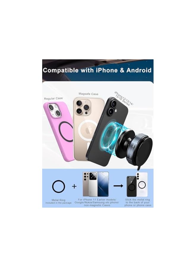 S-TOP Magnetic Car Suction Phone Holder, 360-Degree Adjustable Mount for Mirror, Wall, Gym, Compatible with Android, Smartphone - Image 2