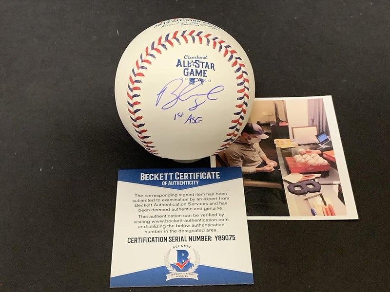 Brandon Lowe Tampa Bay Rays Autographed Signed Official 2019 All Star Baseball Beckett COA 1st ASG