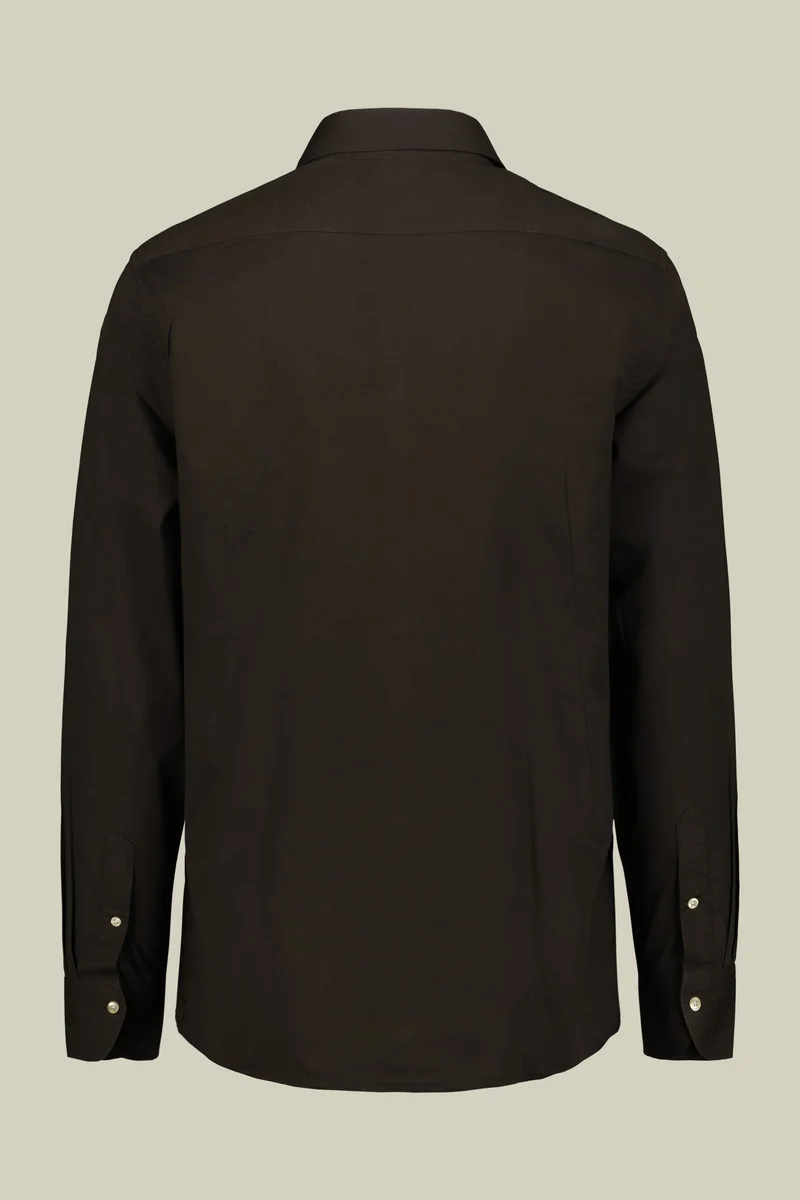 Doppelganger Brown Men's casual shirt with classic collar in 100% cotton gabardine fabric comfort fit - Dk Brown for Men | Best Price UAE