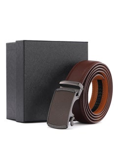 Automatic Buckle Genuine Leather Belt Gift Set Full brown surface, second floor (including gift box)