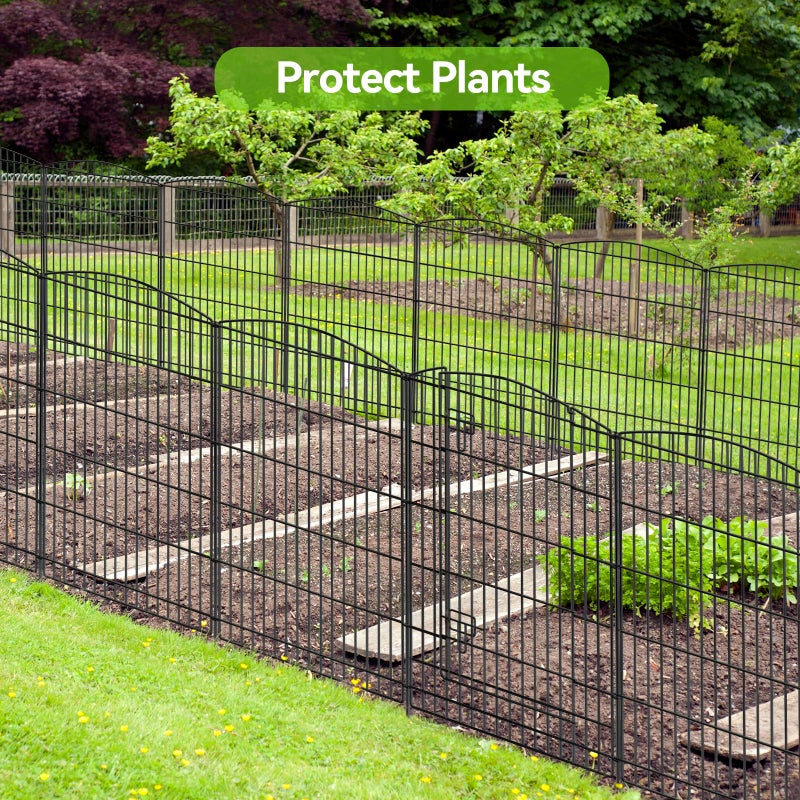 INJOPEXI Decorative Garden Fence 6 Panels 13ft (L)Ã—36in (H) Animal Barrier Fences with 5 Panels + 1 Gate, No Dig Garden Fencing Rustproof Metal Wire Temporary Rabbit Dog Fence for Patio Outdoor Yard - Image 5