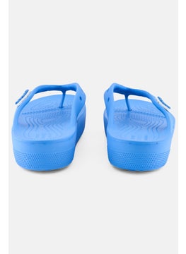crocs Women Classic Platform Slip On Slipper, Blue  - Image 3
