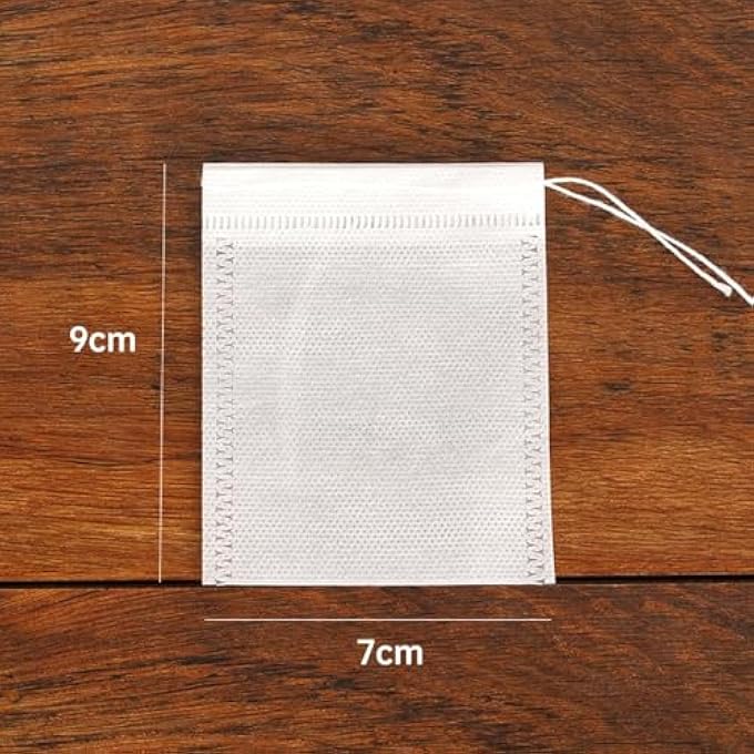 ECVV 400Pcs 9 * 7Cm Disposable Drawstring Tea Filter Bags NonWoven Fabric Pouches Seal Mesh Bags Coffee Sachet Bags For Loose Leaf Tea Coffee Herb Spice - Image 5
