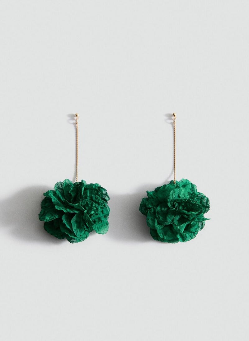 MANGO Woven Hanging Flower Earrings  - Image 1