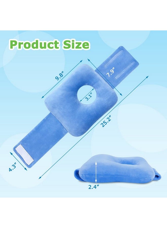G Tube Tummy Time Pillow for Baby Feeding Tube Belt Pad Pillow with A Hole for Infant Children Kid Adjustable Hook & Loop Closure, Blue, 25*23*2cm  - Image 3