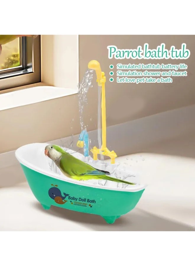 Electric Bird Bathtub with Automatic Shower, Recirculating Water Tub for Parrots and Small Birds, Interactive Bathroom Accessory with Faucet and Sprayer, Training and Cleaning Toy - Image 5