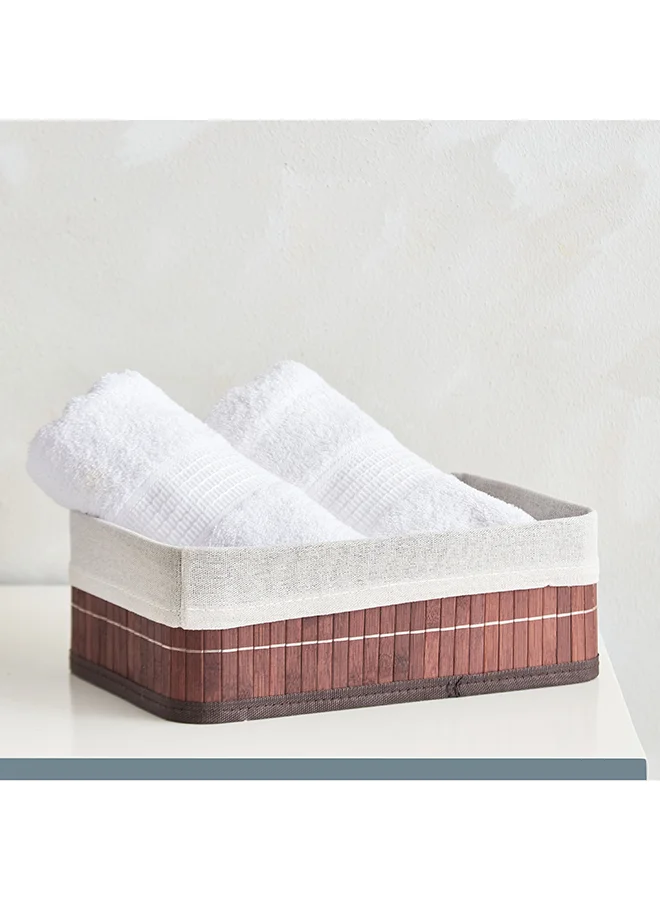Home Box Knock Down Bamboo Collapsible Medium Storage Basket 29 x 10 x 19 cm