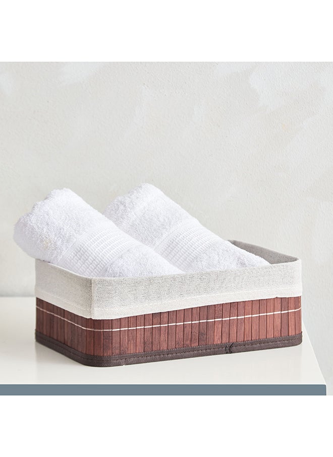 Home Box Knock Down Bamboo Collapsible Medium Storage Basket 29 x 10 x 19 cm  - Image 1