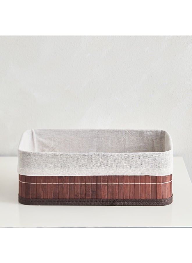Home Box Knock Down Bamboo Collapsible Medium Storage Basket 29 x 10 x 19 cm  - Image 2