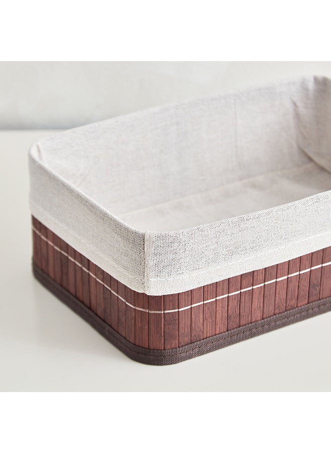 Home Box Knock Down Bamboo Collapsible Medium Storage Basket 29 x 10 x 19 cm  - Image 4